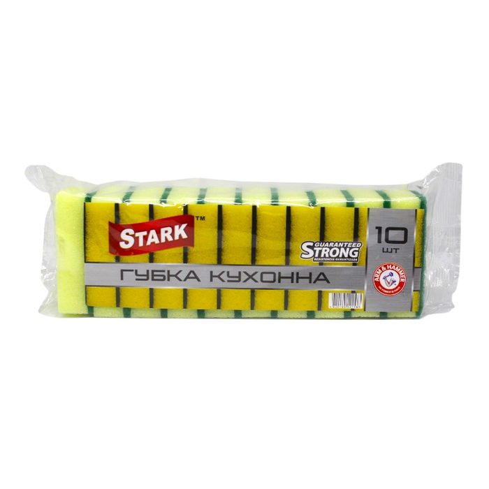 Stark Губка кухонна Жовта супер щільна 10 шт